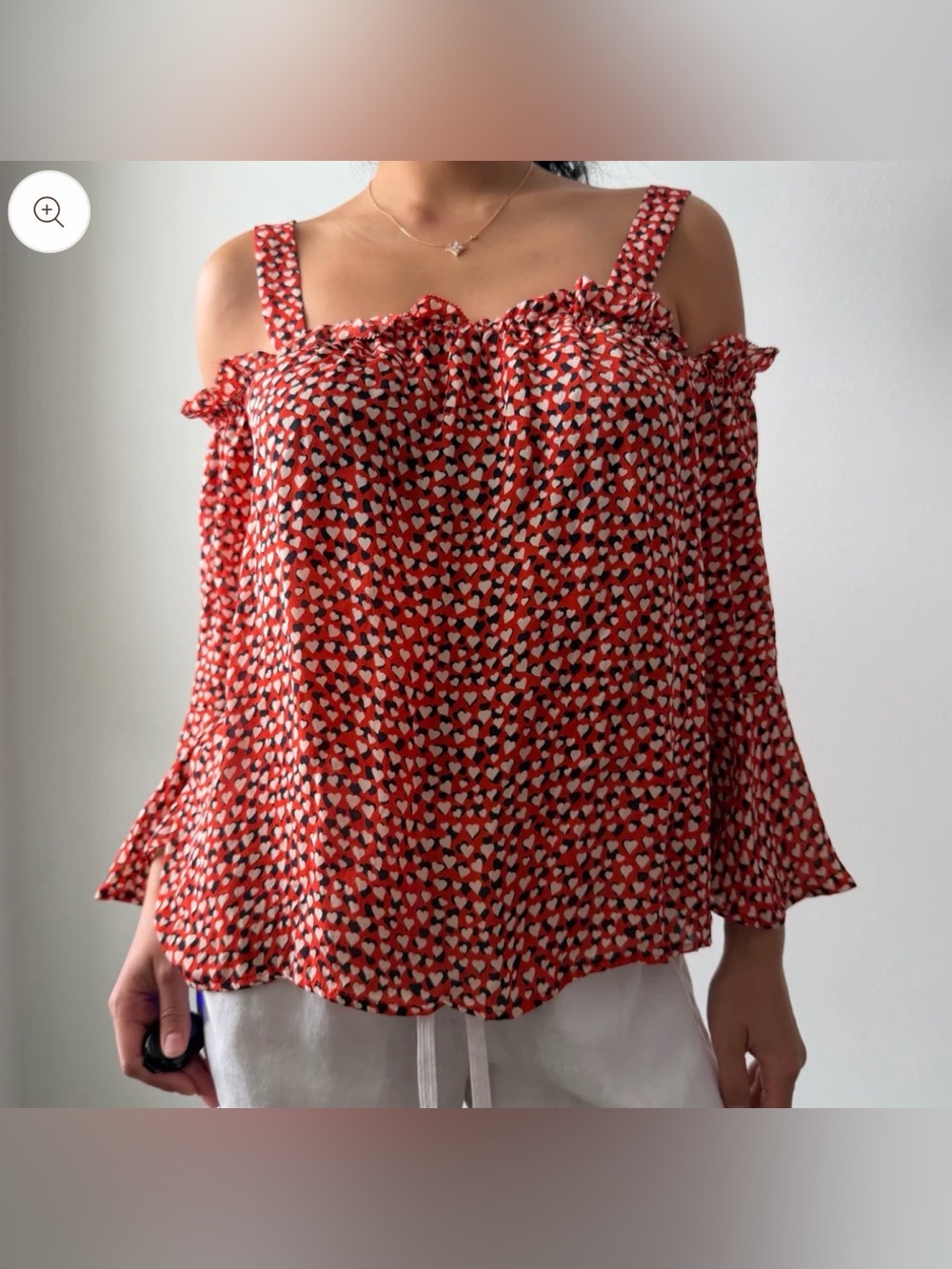 J. Crew Silk Cold Shoulder 3/4 Sleeve Top